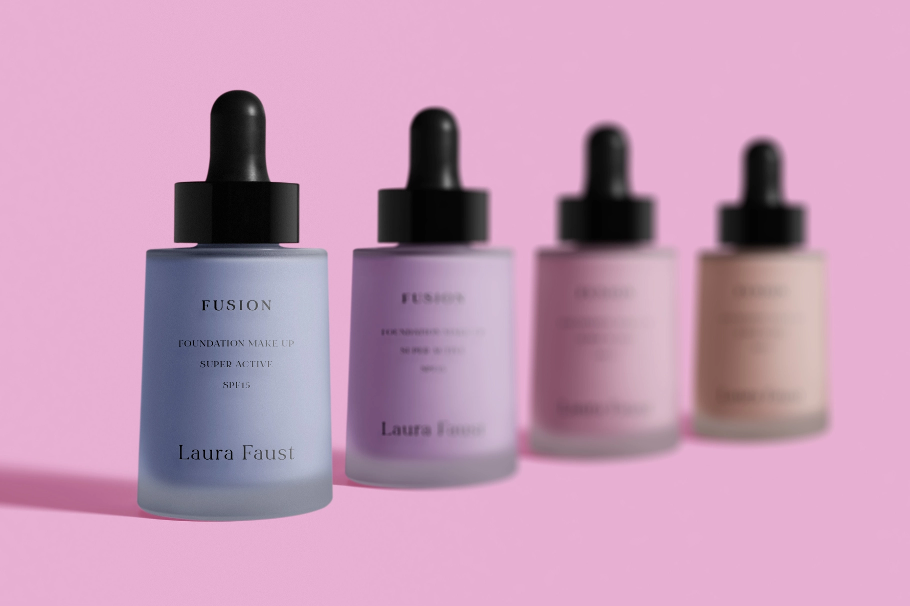 Frosted Serum Bottles Mockup