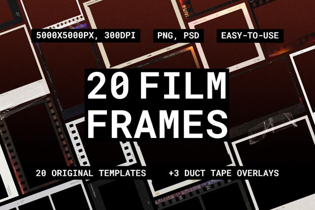 Film Frames Collection: PSD & PNG Overlays