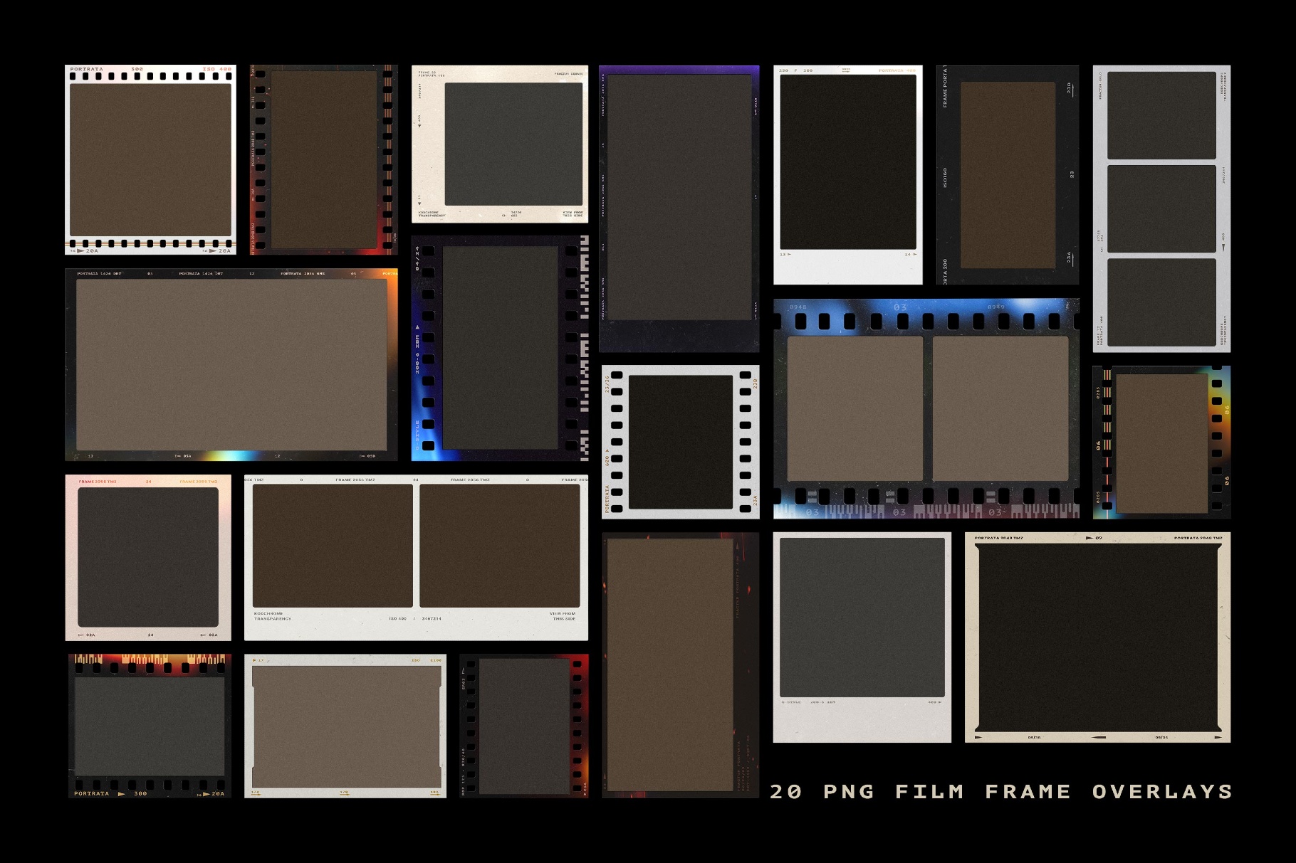 Film Frames Collection: PSD & PNG Overlays