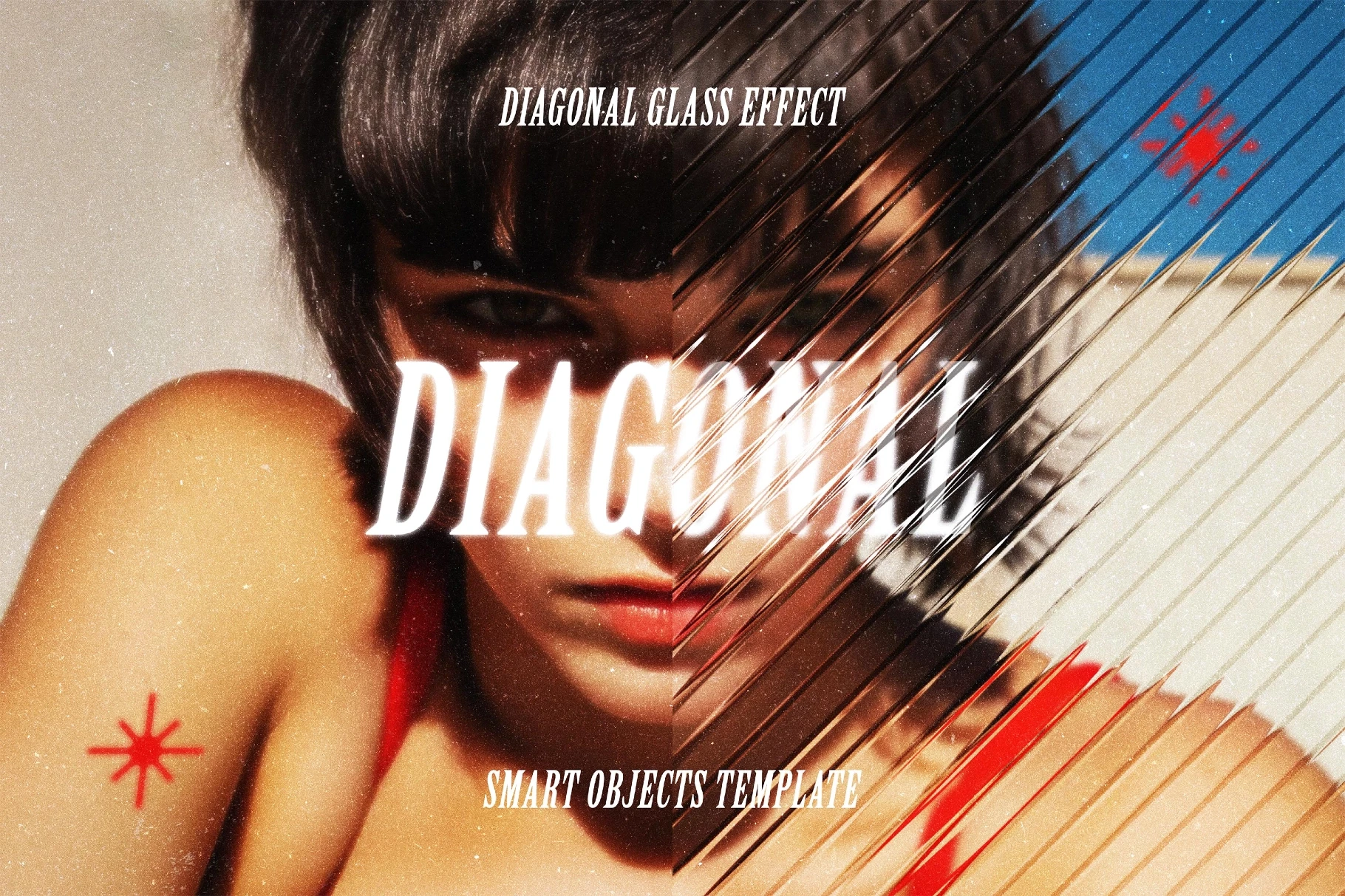 Diagonal Glass Photo Effect