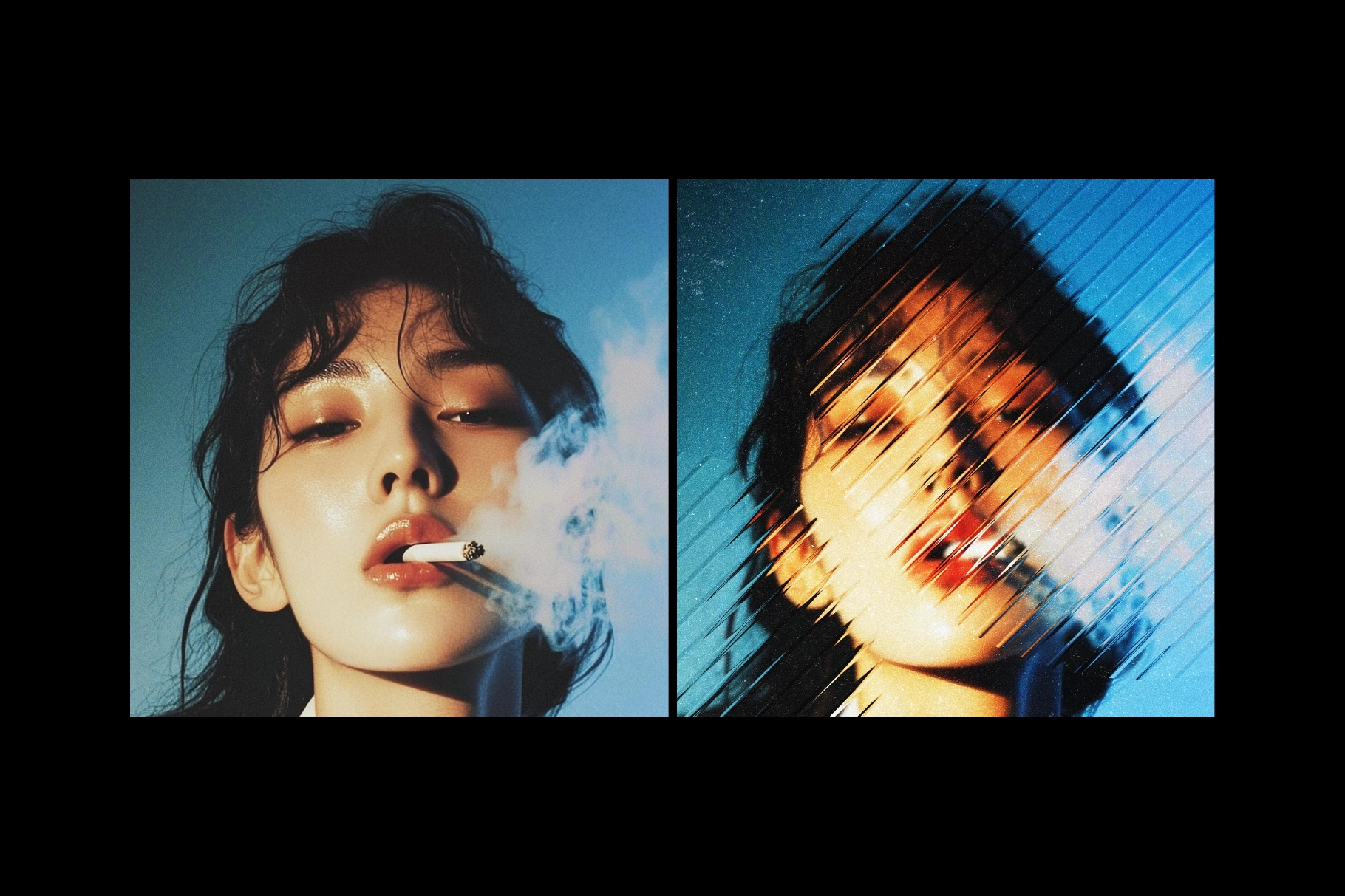 Diagonal Glass Photo Effect