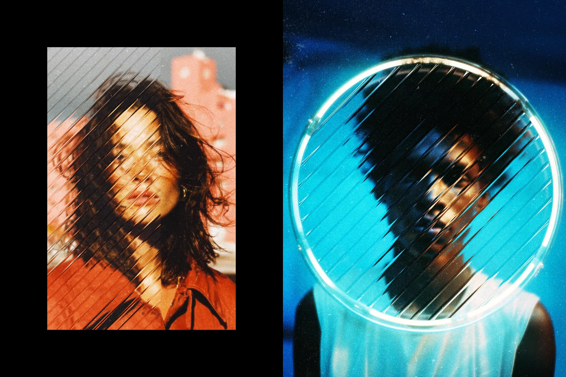 Diagonal Glass Photo Effect