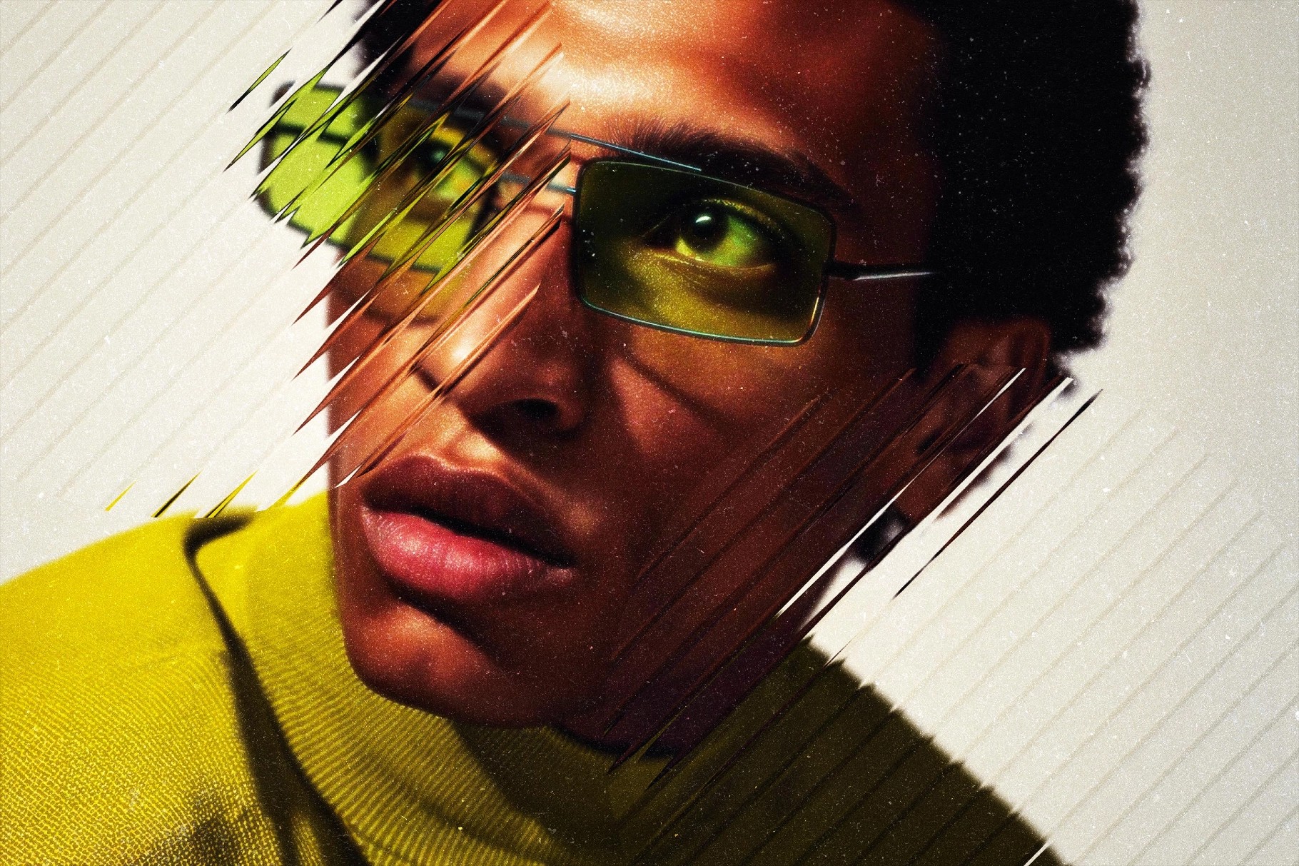 Diagonal Glass Photo Effect