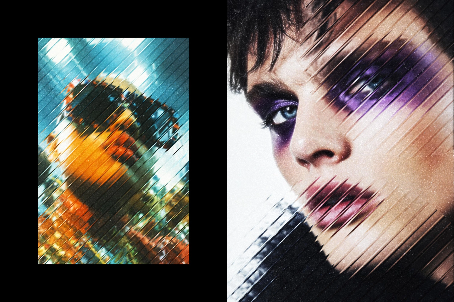 Diagonal Glass Photo Effect