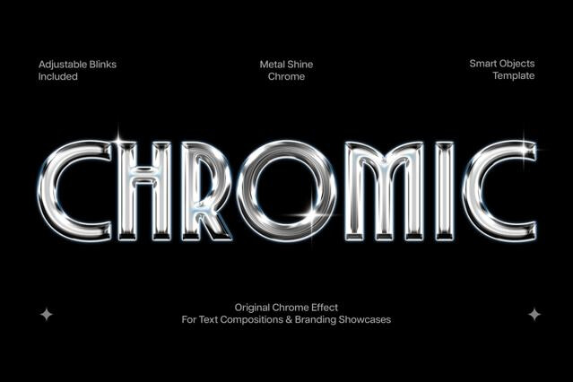 Metal Shine Chrome Text Effect