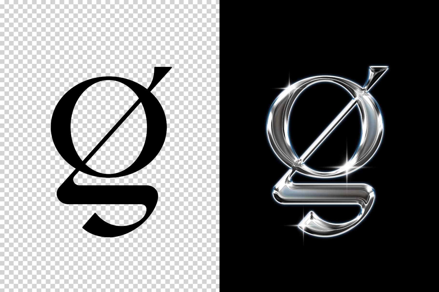 Metal Shine Chrome Text Effect