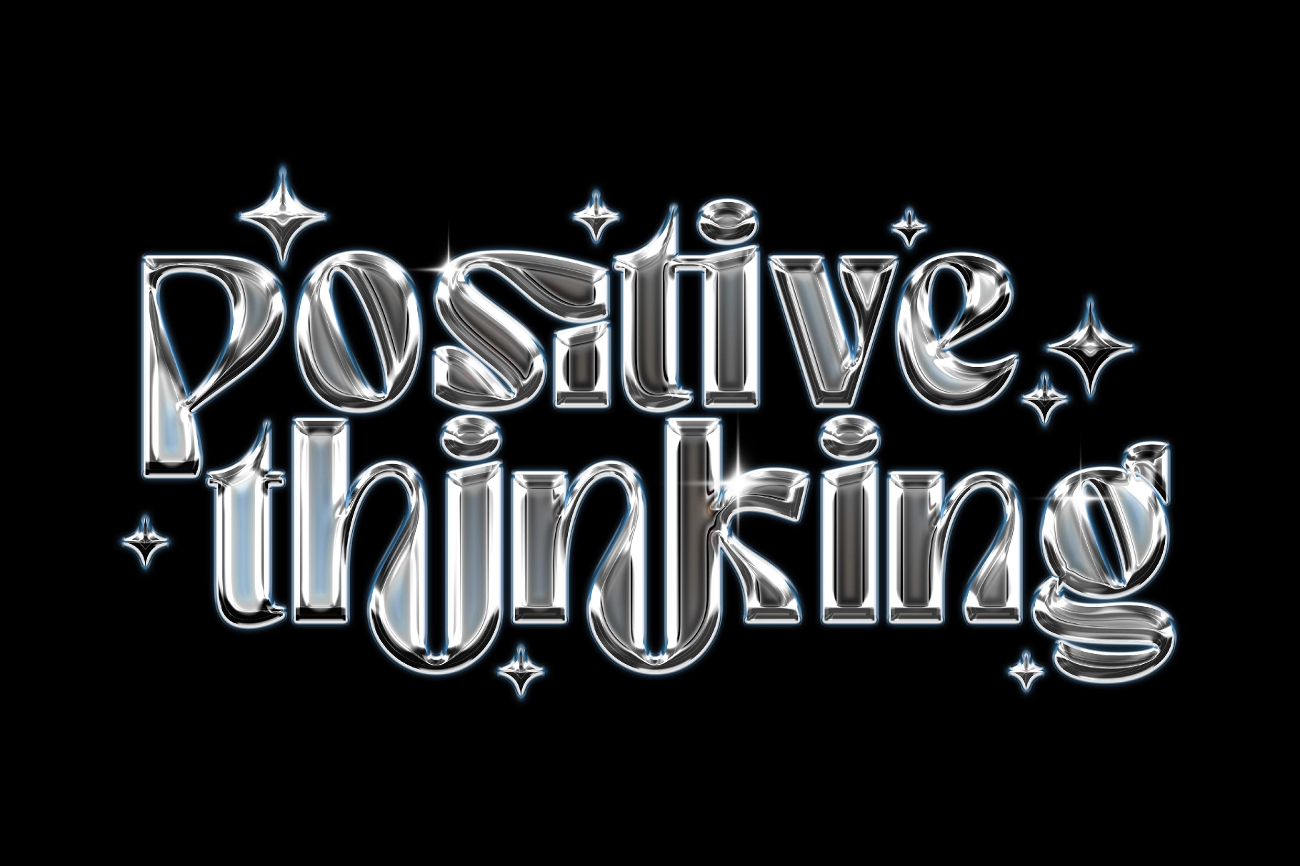 Metal Shine Chrome Text Effect