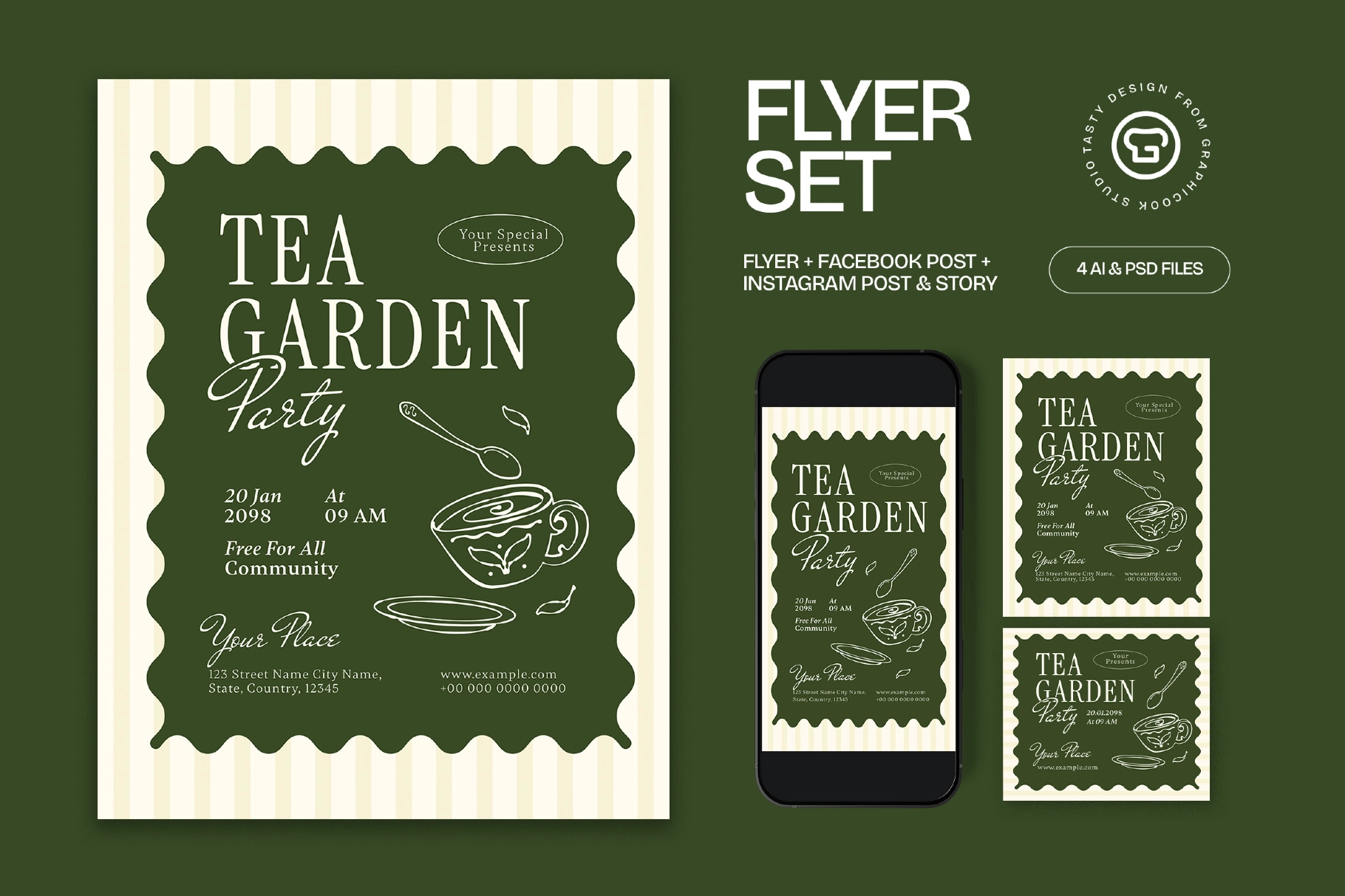 Tea Garden Party Flyer