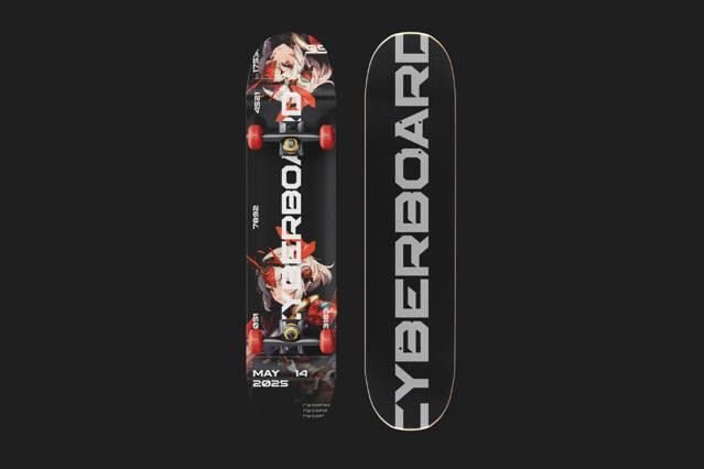 Skateboard Mockup Top & Bottom Views