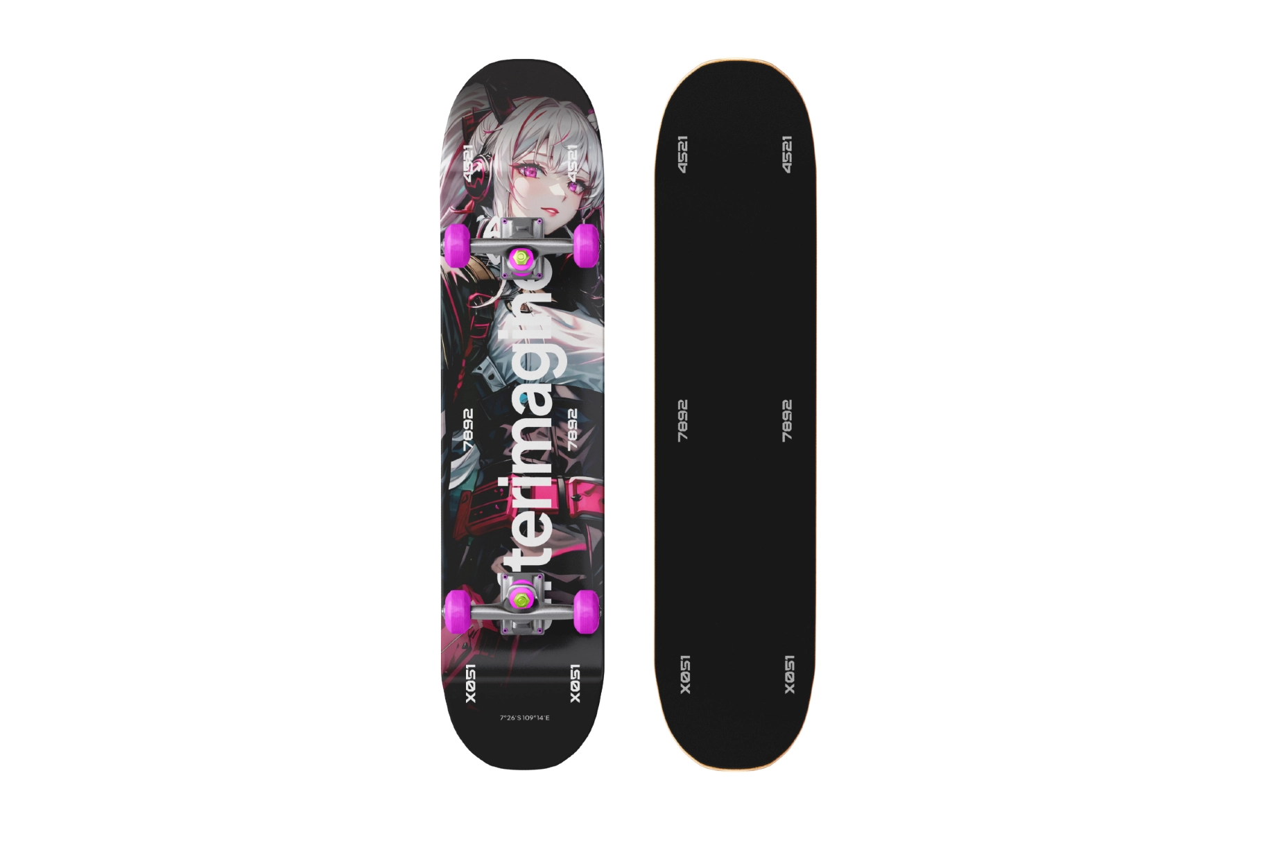 Skateboard Mockup Top & Bottom Views
