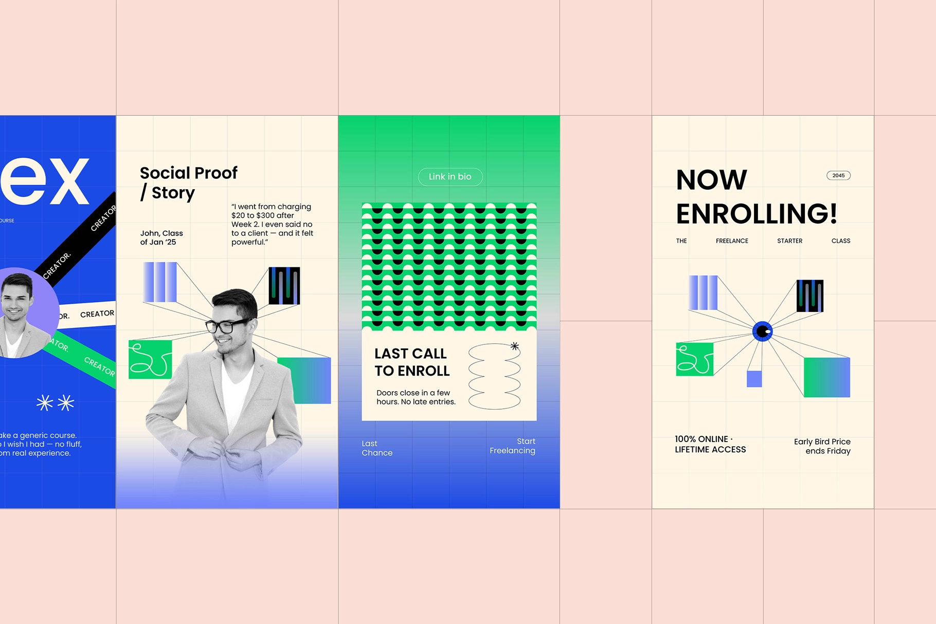 Ecourse Instagram Template Pack - Adobe Template