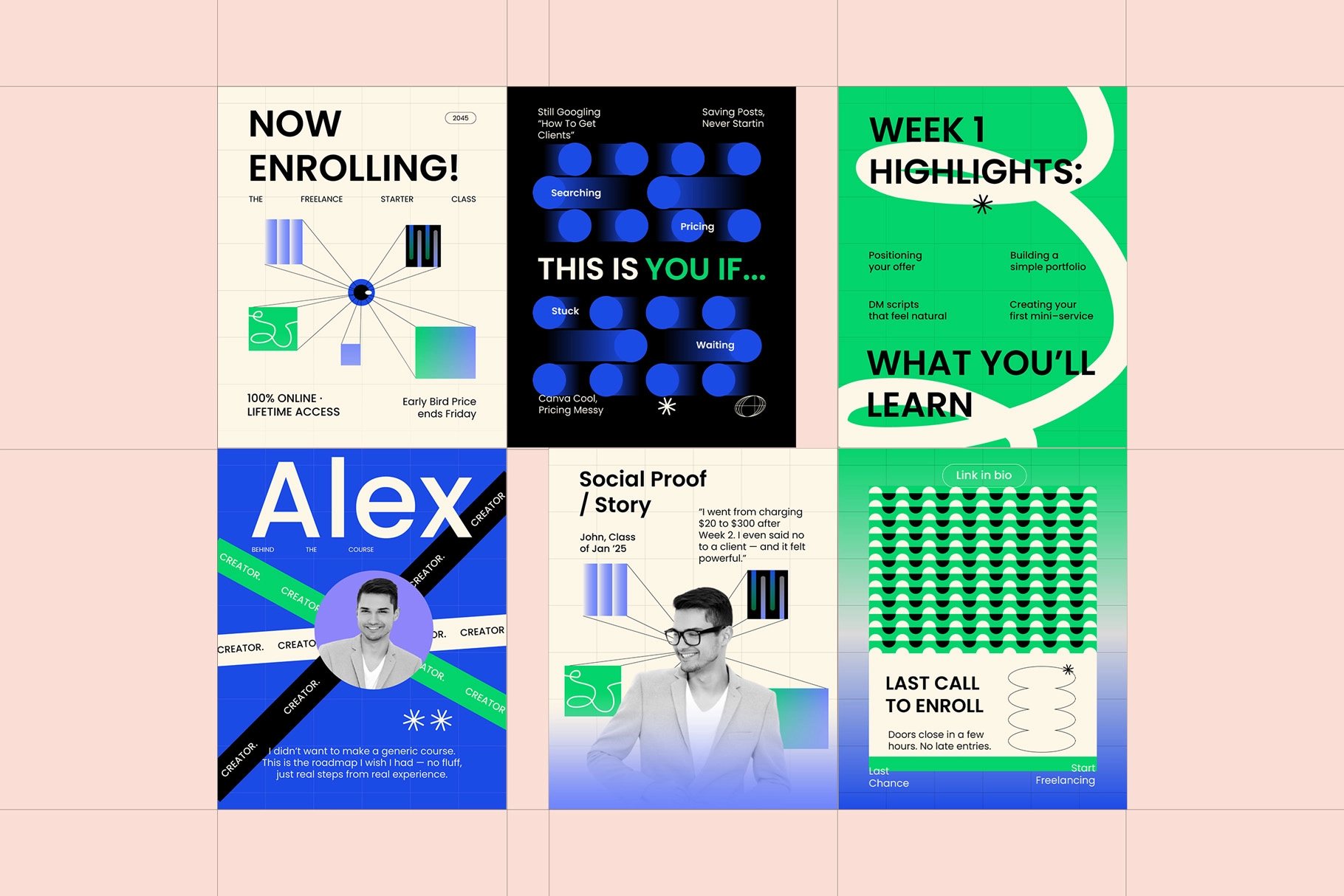 Ecourse Instagram Template Pack - Adobe Template