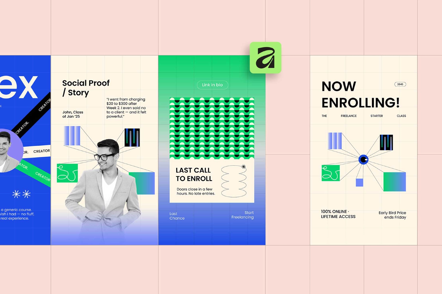 Ecourse Instagram Template Pack Affinity Template