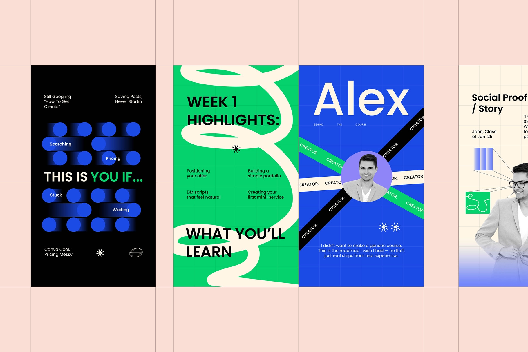 Ecourse Instagram Template Pack Affinity Template