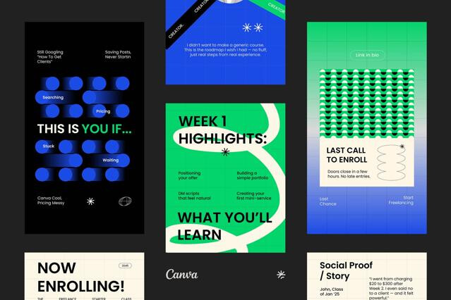 Ecourse Instagram Template Pack - Canva Template