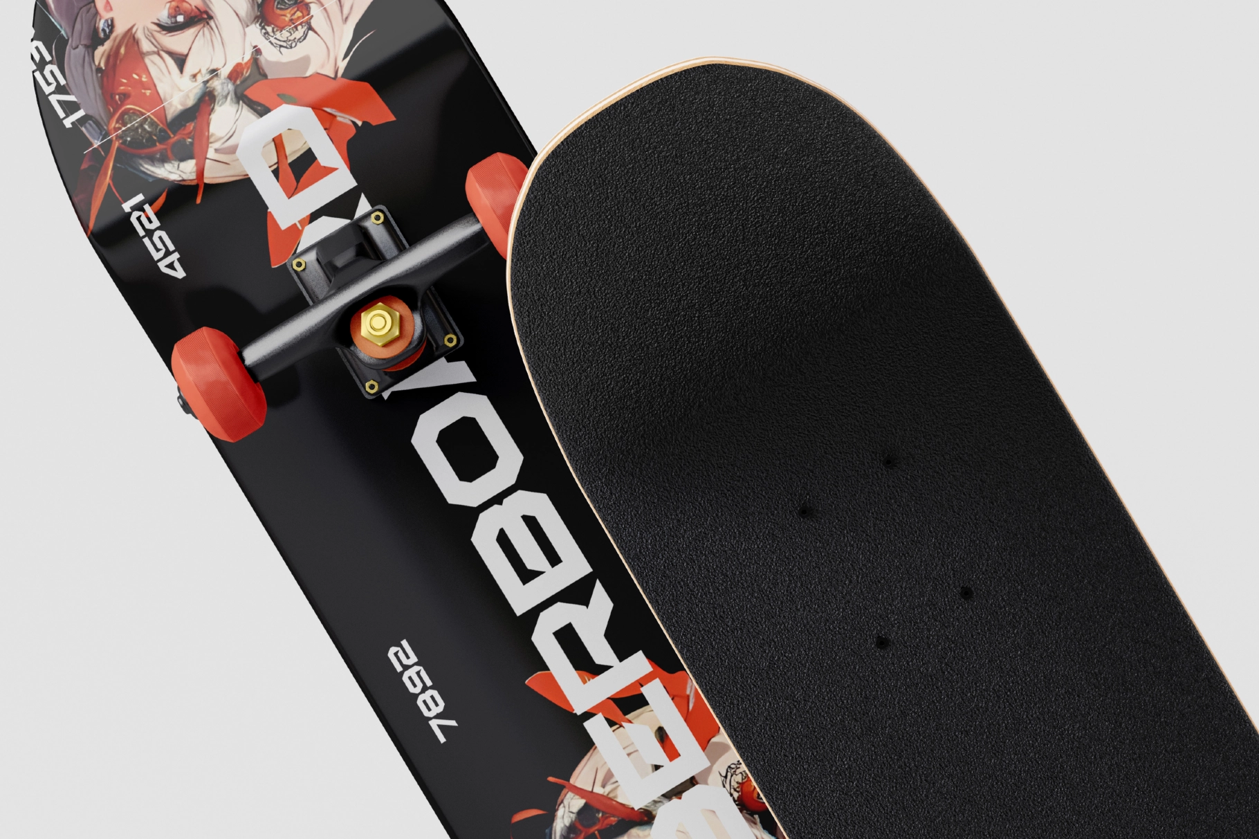 Close-up Skateboard Mockup