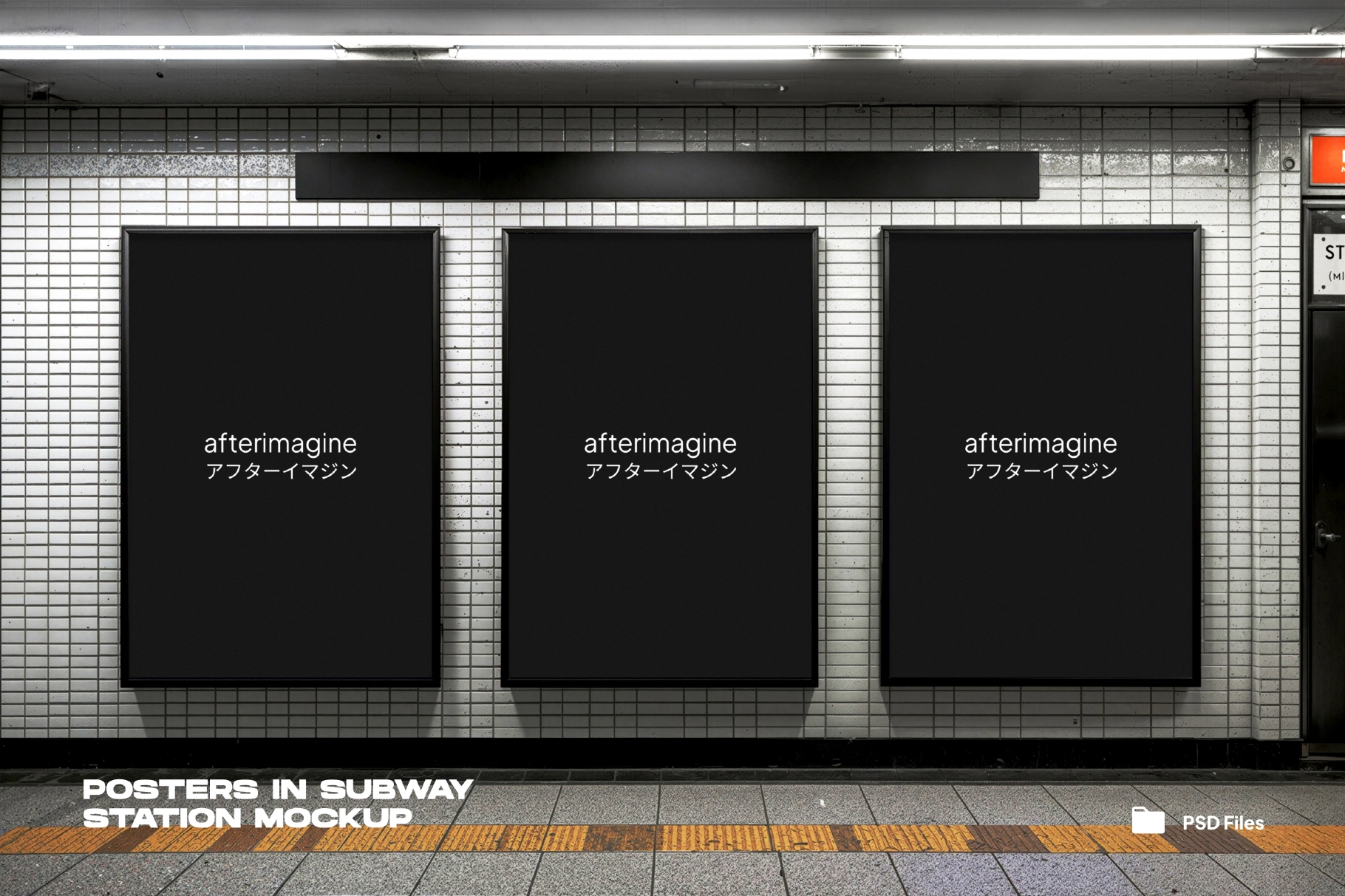 Posters in Subway Station Mockup