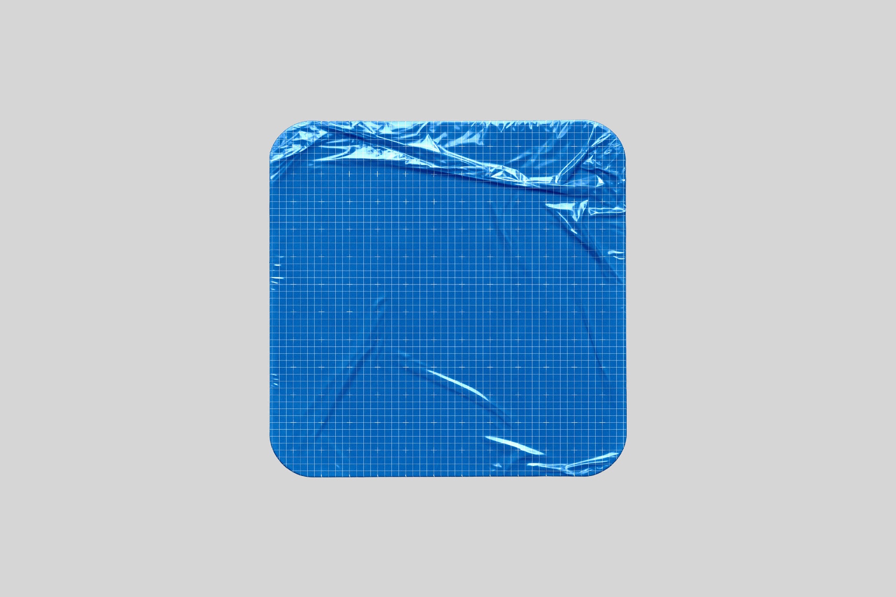 Wrinkled Sticker Mockup with Crinkled Film