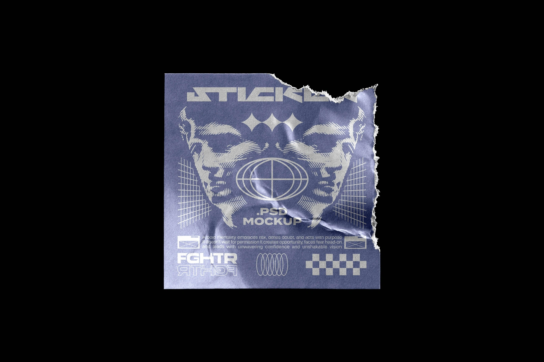 Torn Square Sticker Mockup