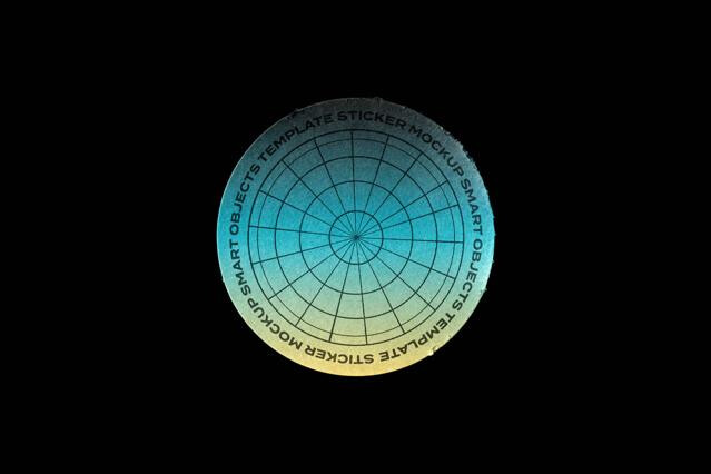 Distressed Round Sticker Mockup