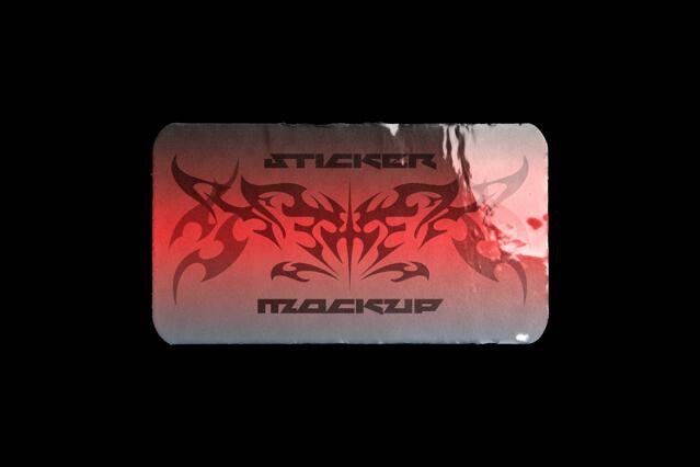 Glossy Rectangle Sticker Mockup