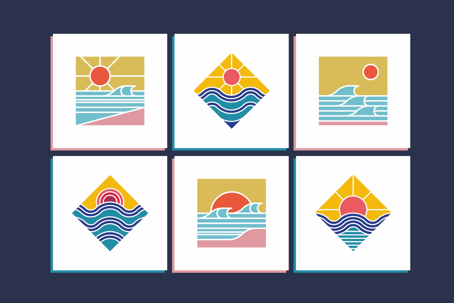 Sun & Sea Simple Illustrations