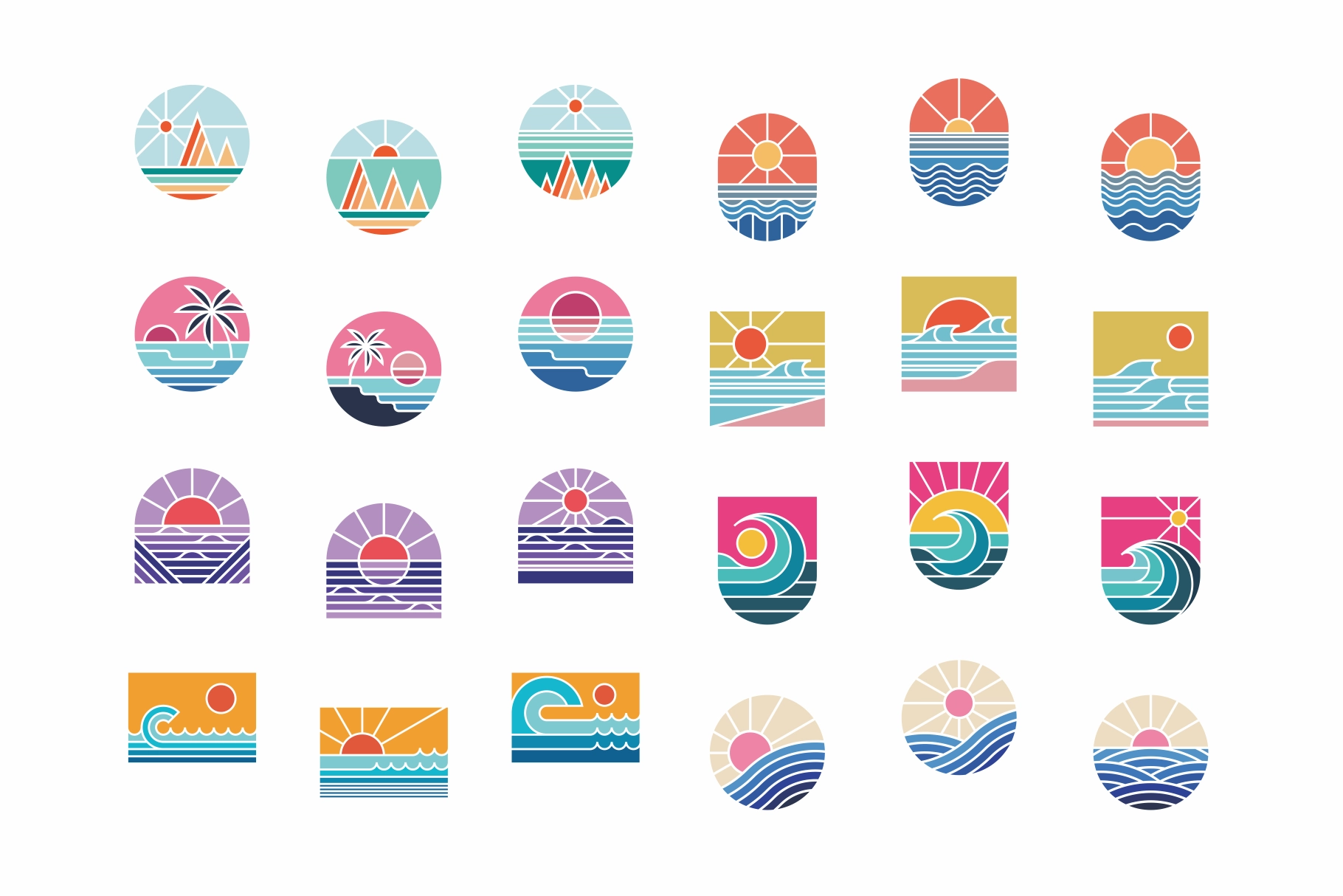 Sun & Sea Simple Illustrations