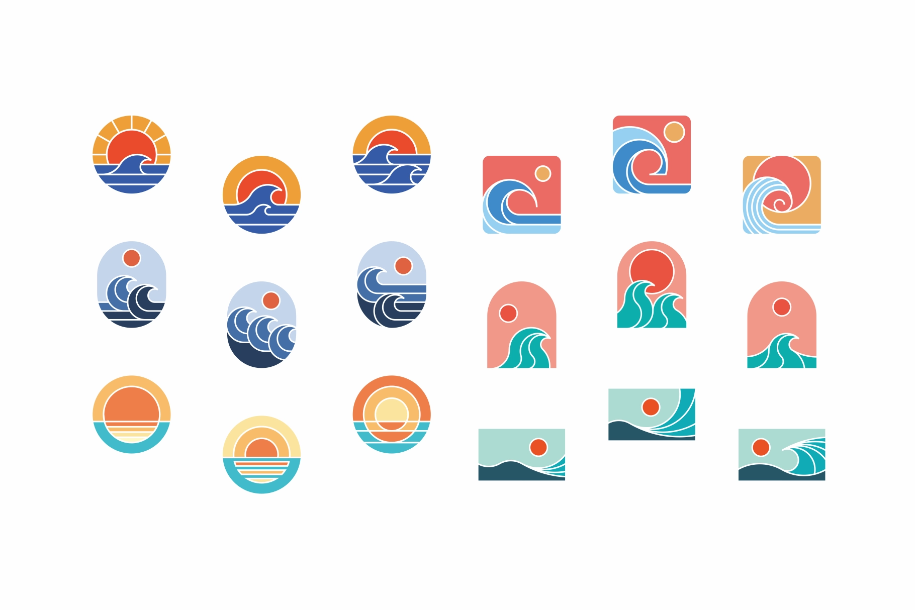 Sun & Sea Simple Illustrations