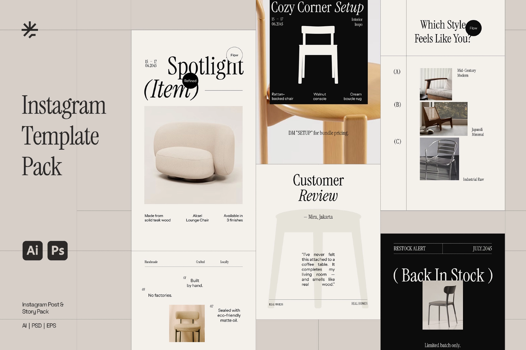 Furmee - Furniture Instagram Pack - Adobe Template