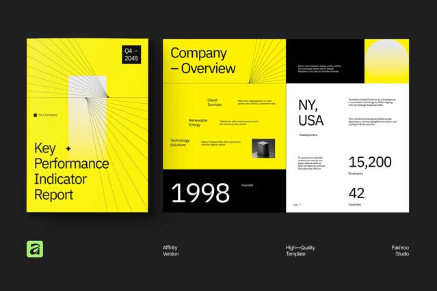 Modern Minimalist KPI Report Affinity Template