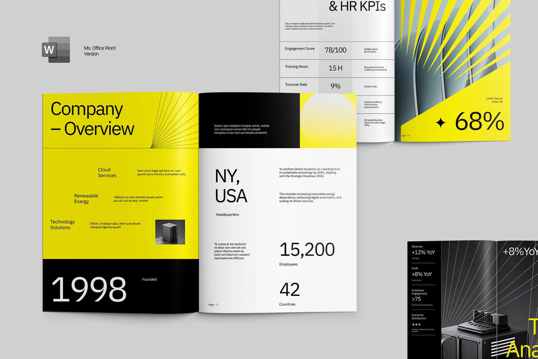 Modern KPI Report Ms. Word Template