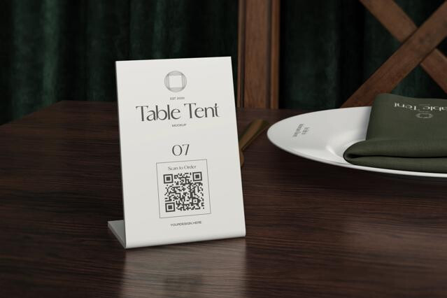 Restaurant Table Tent Mockup