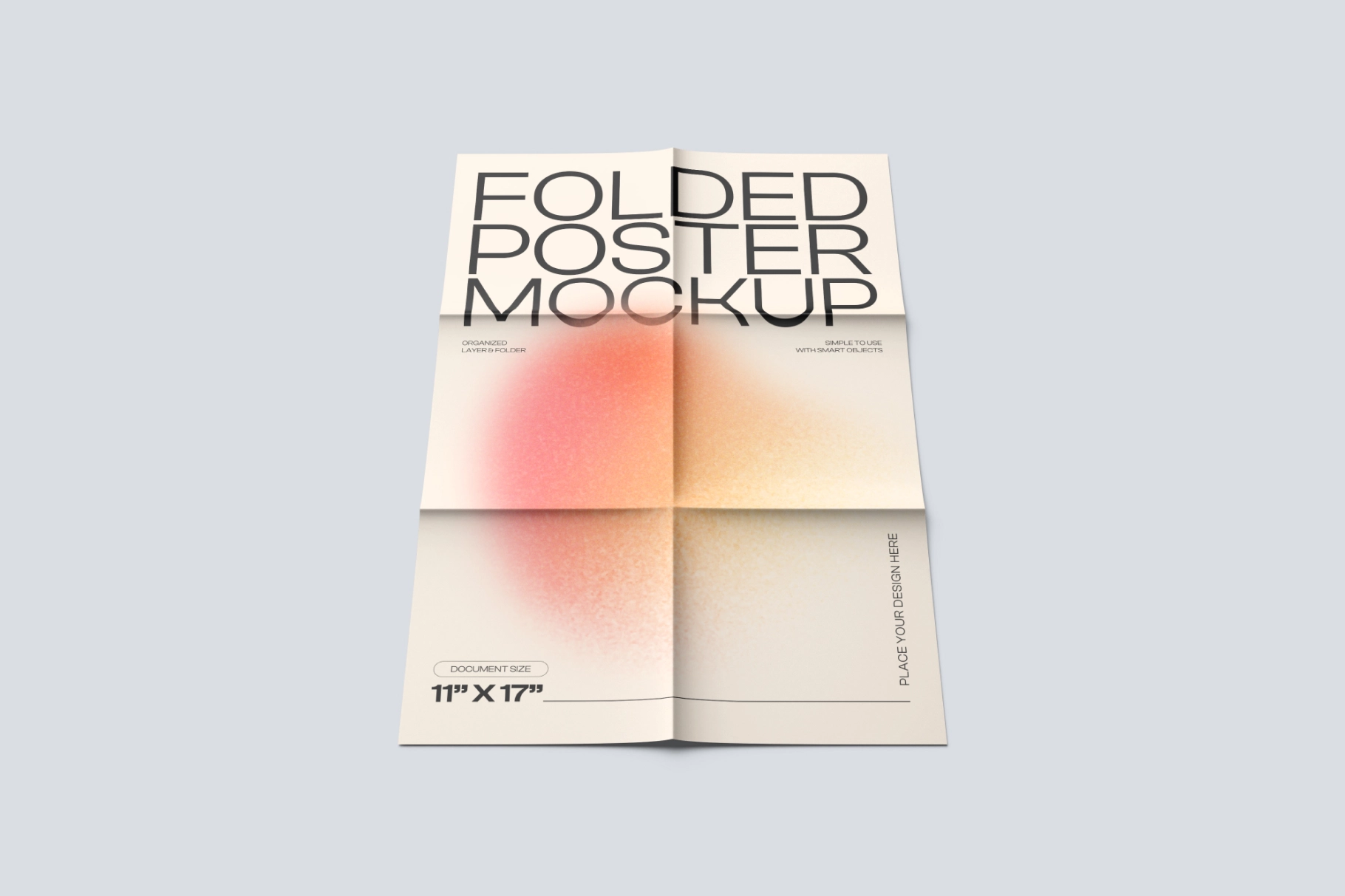 Folded Poster Mockup Low Angle View