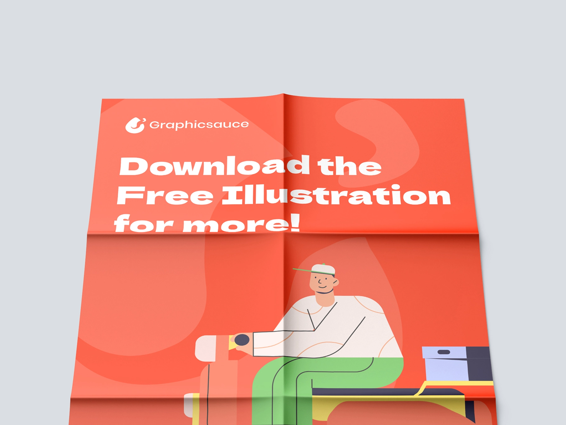 Folded Poster Mockup Low Angle View