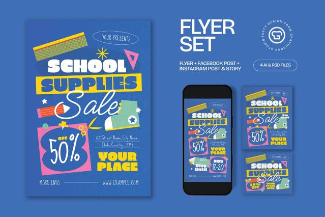School Supplies Sale Flyer