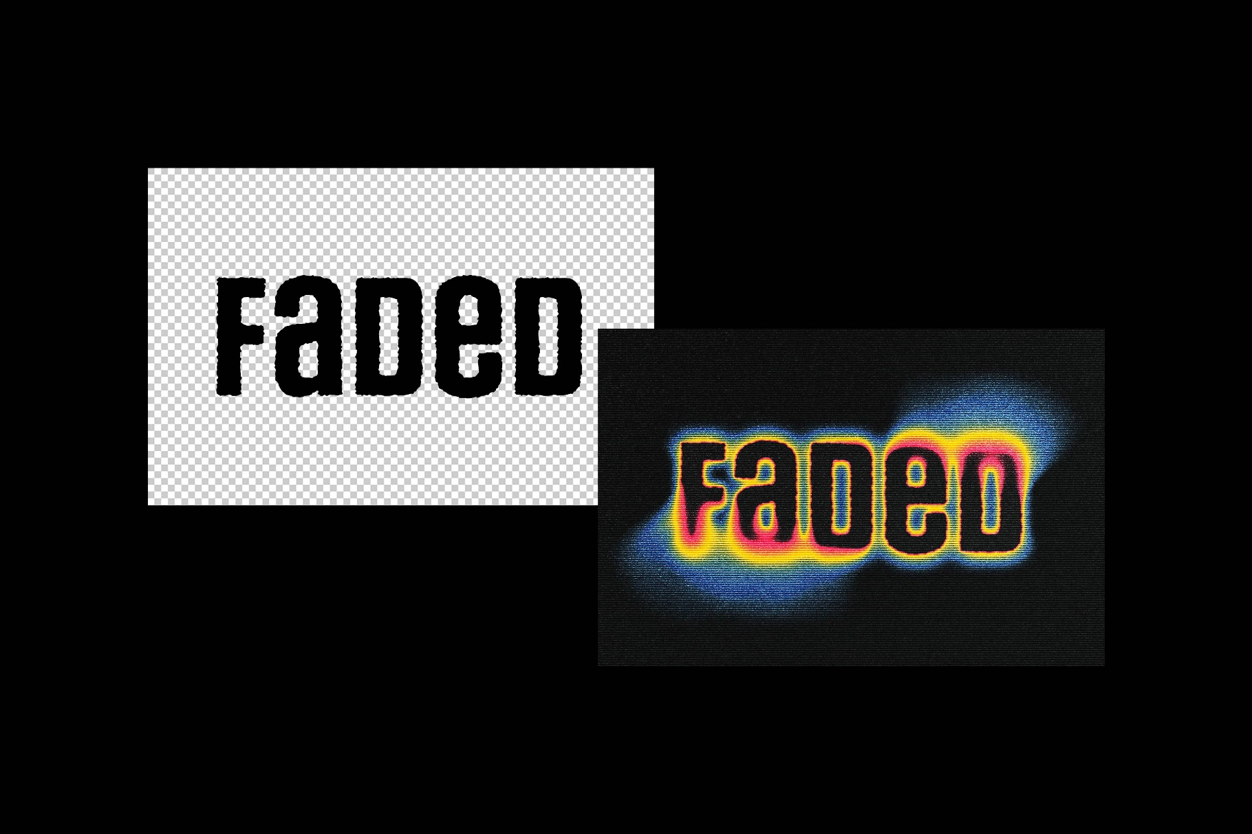 Blurred Halftone Text Effect