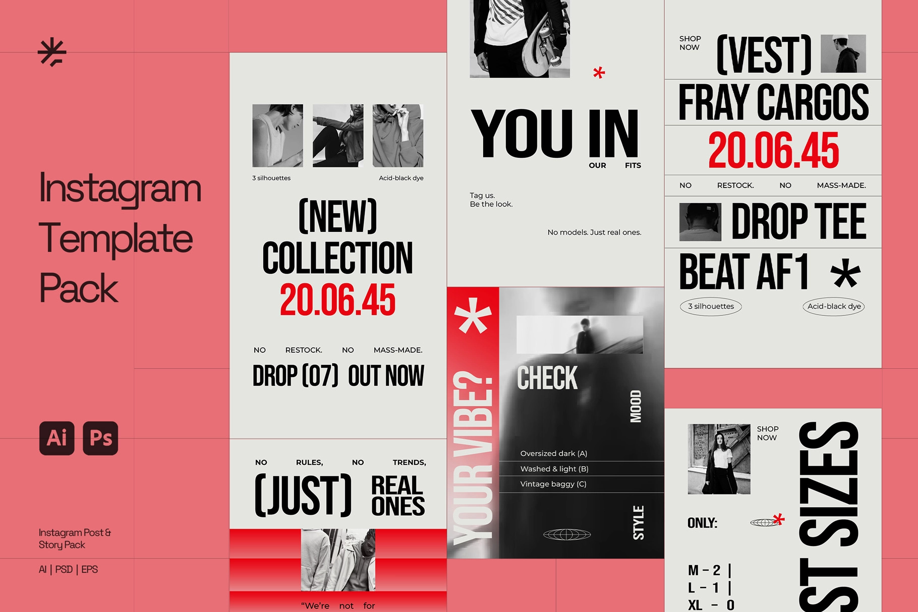 Streetwear Instagram Pack - Adobe Template