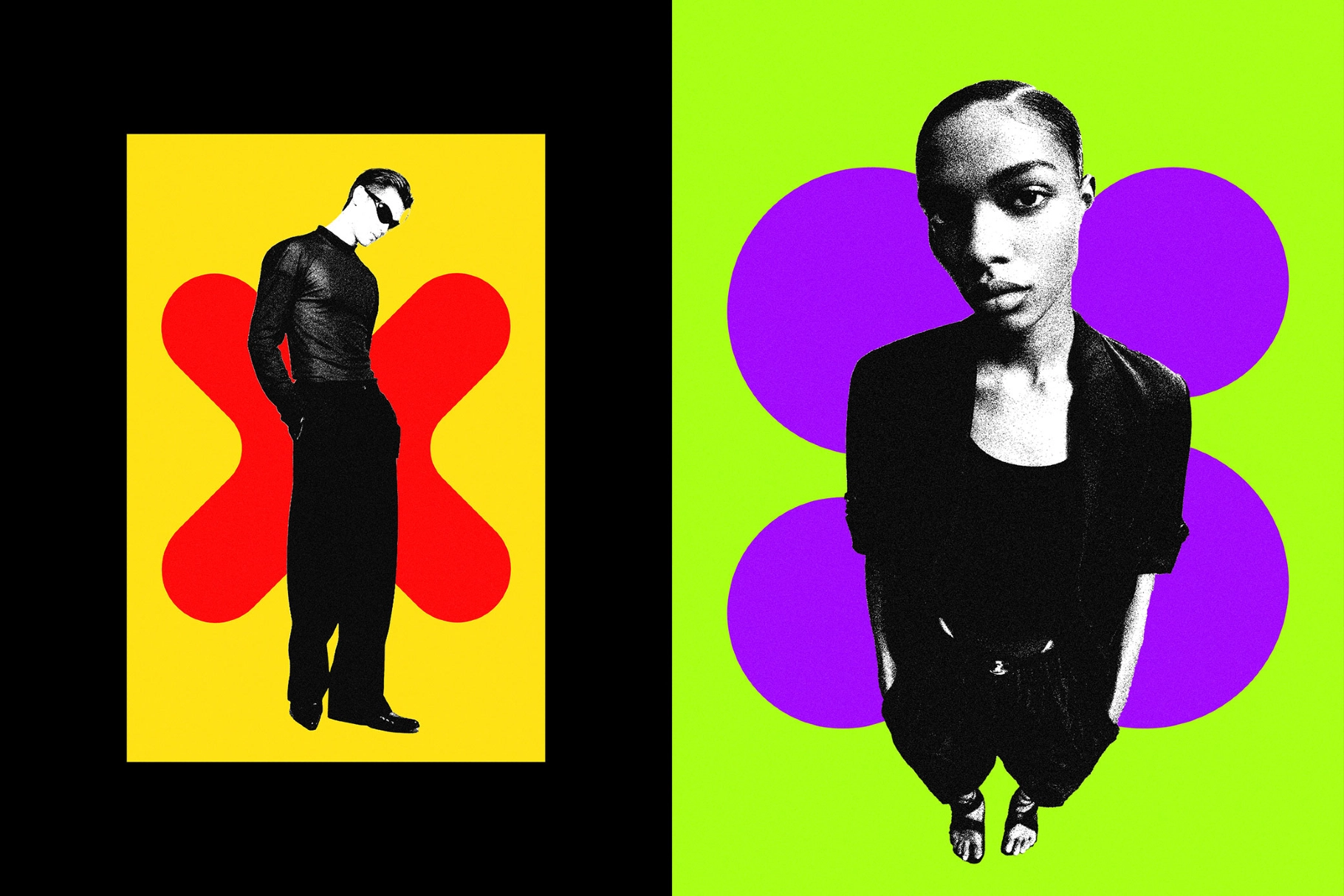 Grain Risograph Shapes Photo Effect