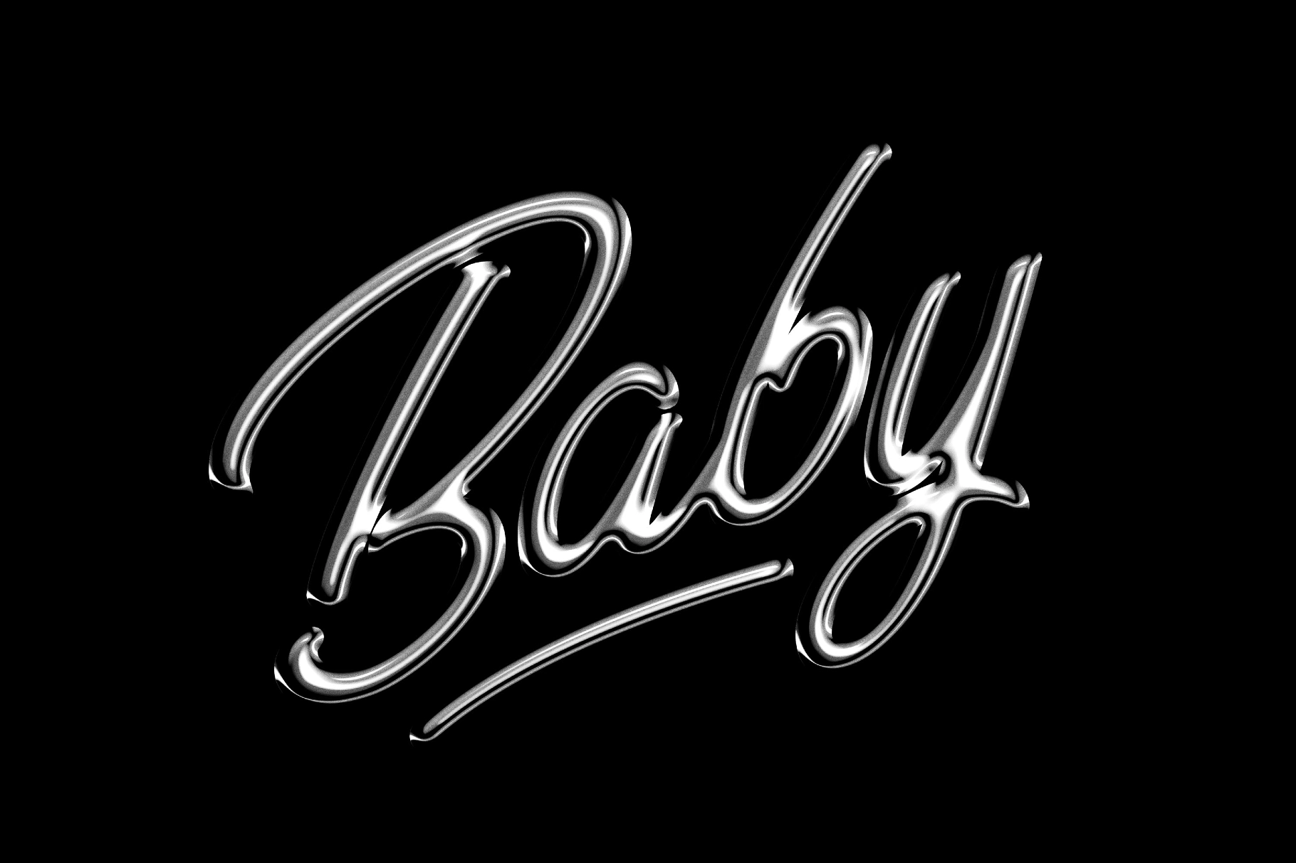 Glossy Chrome Text Effect