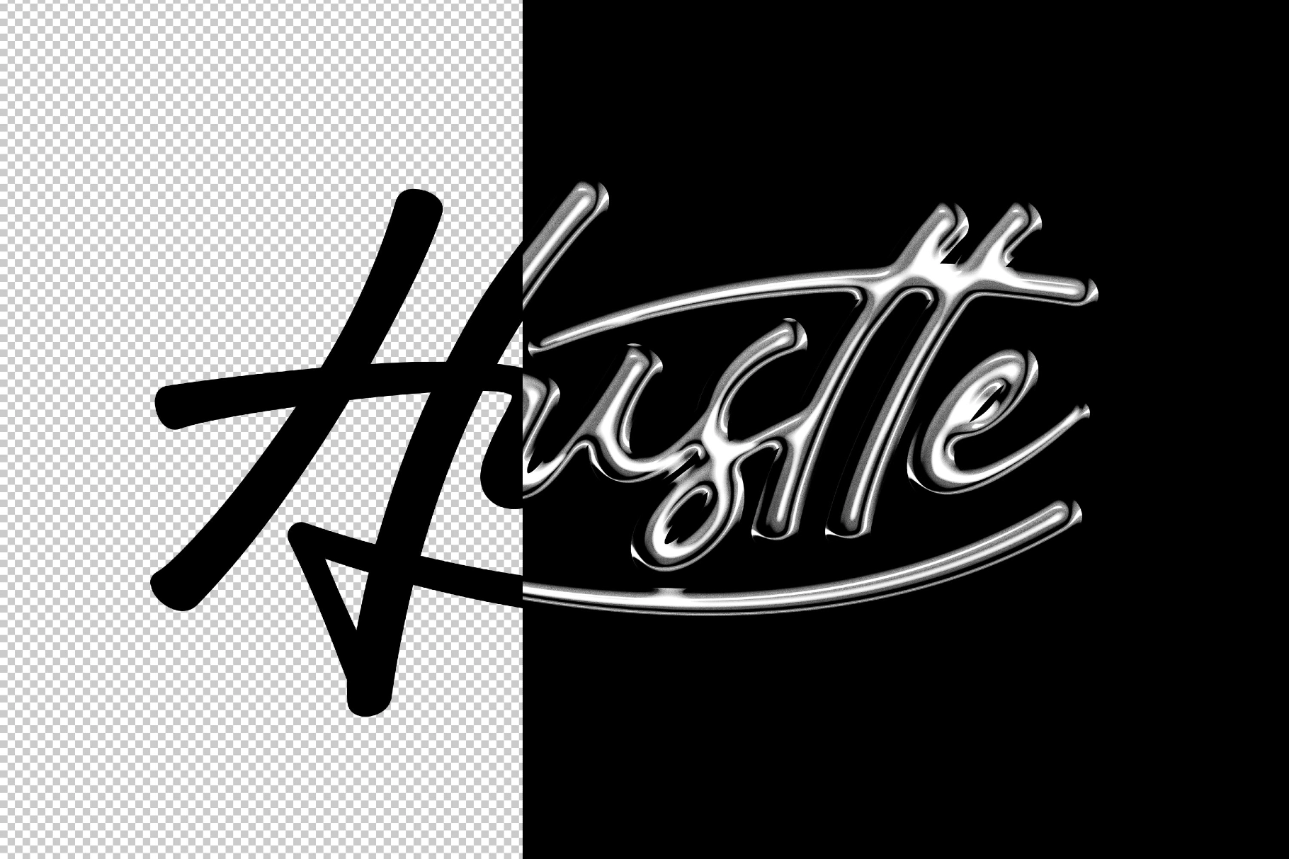 Glossy Chrome Text Effect