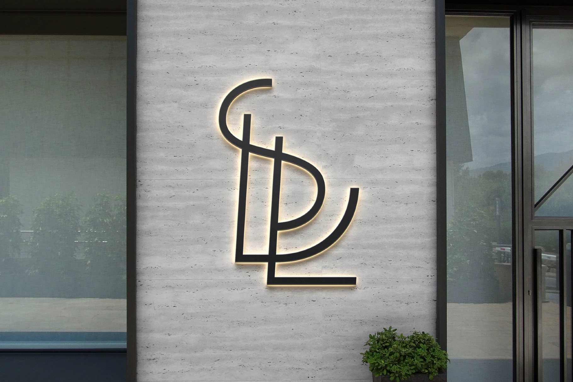 Concrete Cladding Signage Mockup