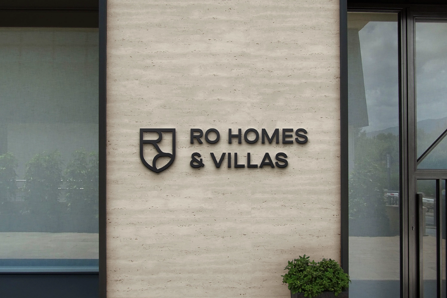 Concrete Cladding Signage Mockup