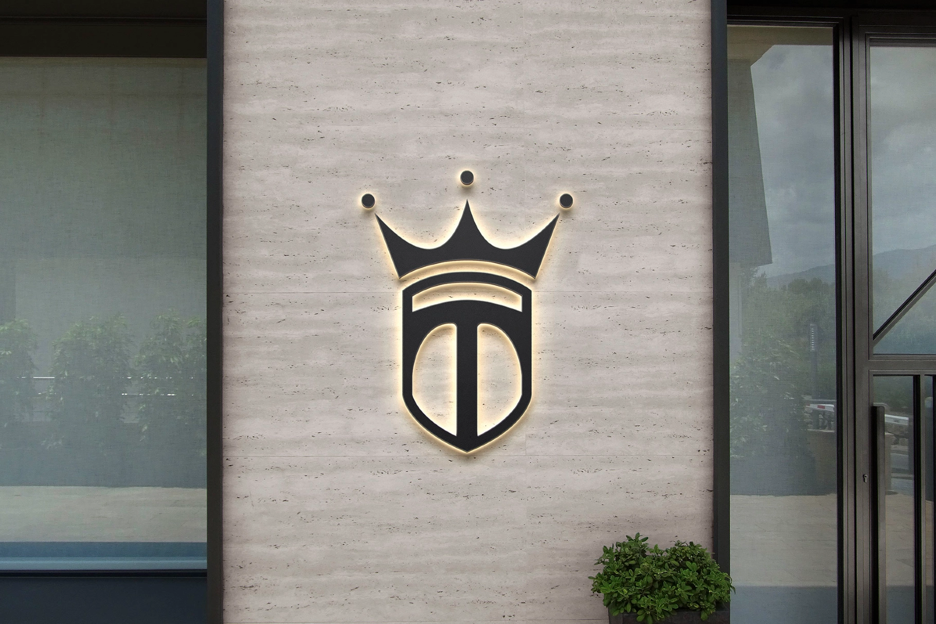 Concrete Cladding Signage Mockup