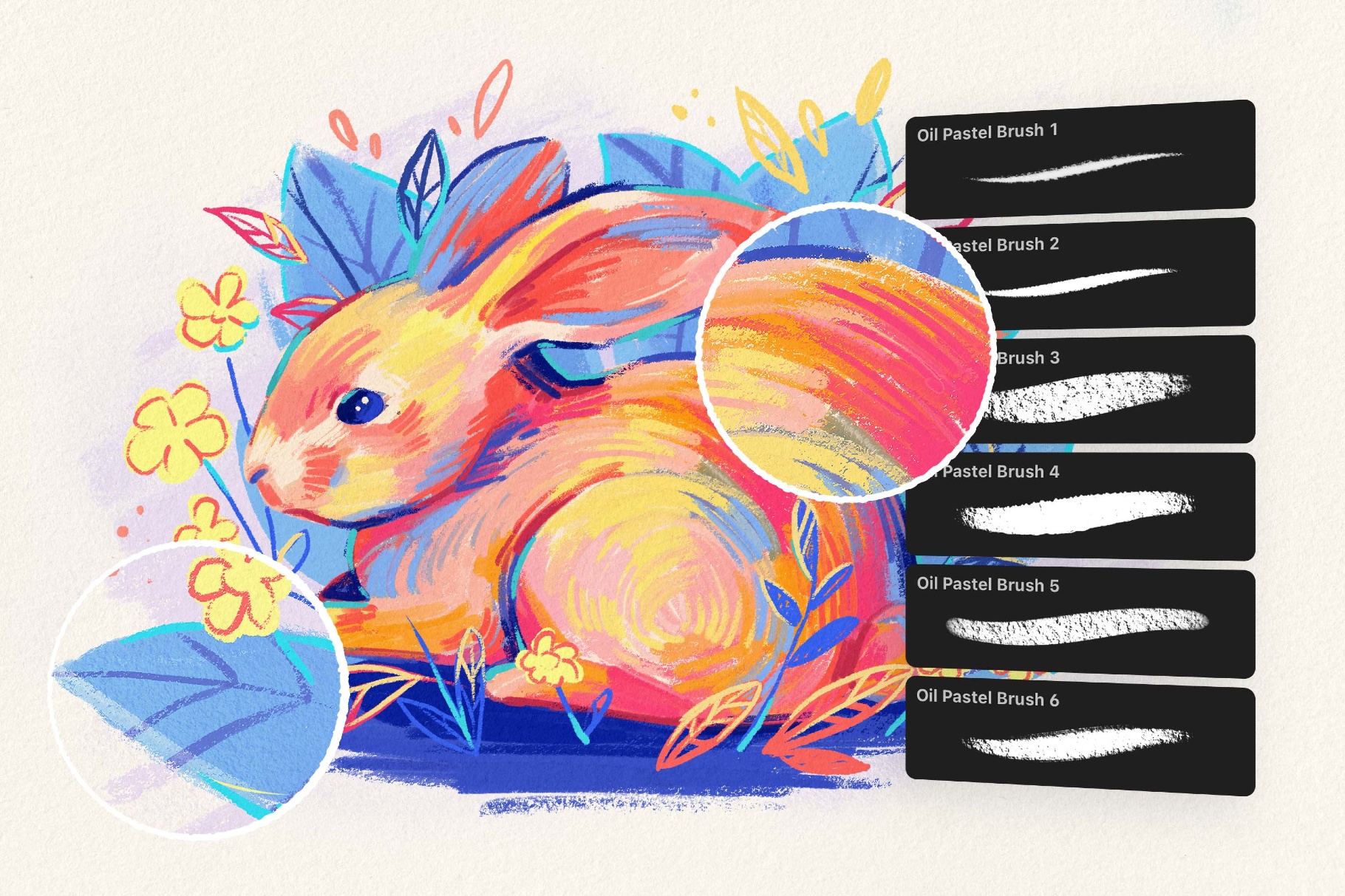 Multi-App Oil Pastel Brushes