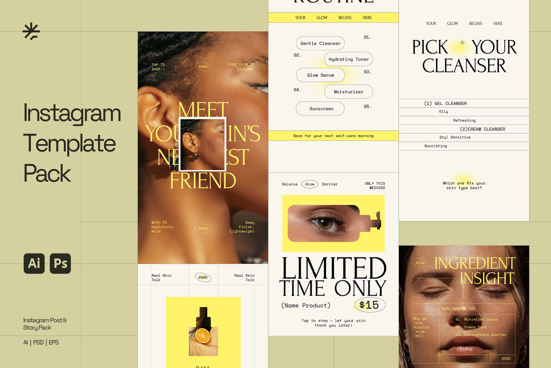 Beauty Skincare Instagram Pack - Adobe Template