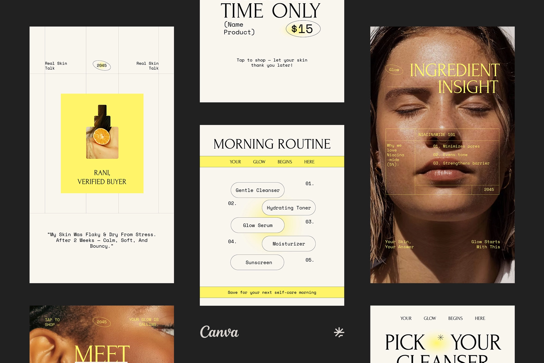 Beauty Skincare Instagram Pack - Canva Template