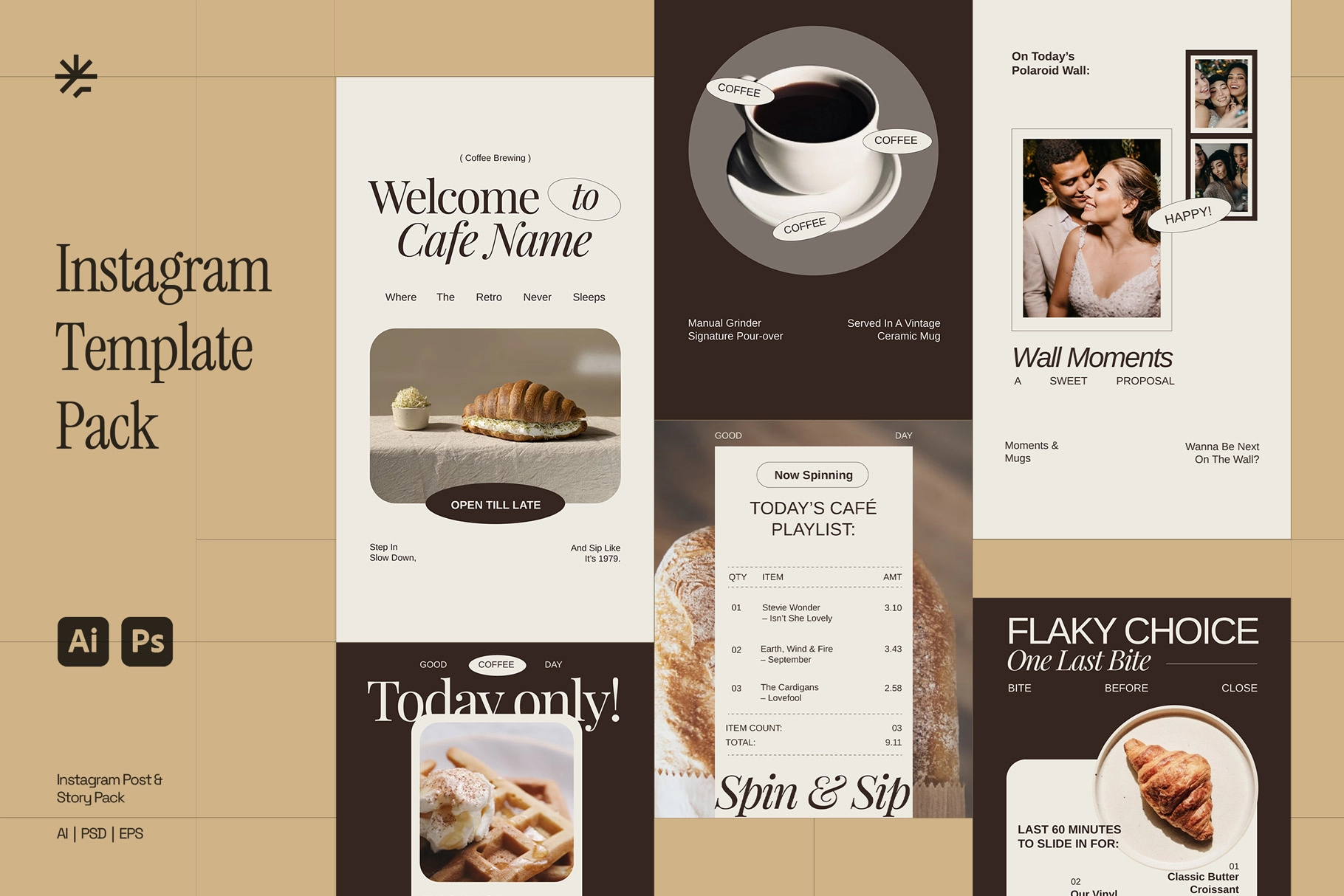 Nostalgic Cafe Instagram Adobe Template