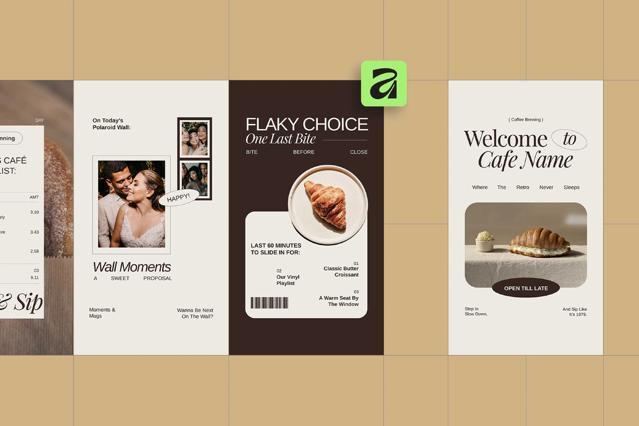 Nostalgic Cafe Instagram Pack Affinity Template