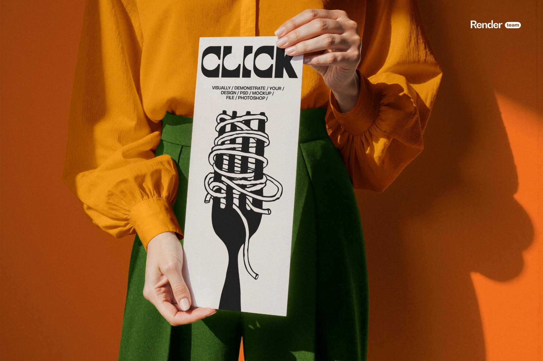 Hand Holding Menu Mockup