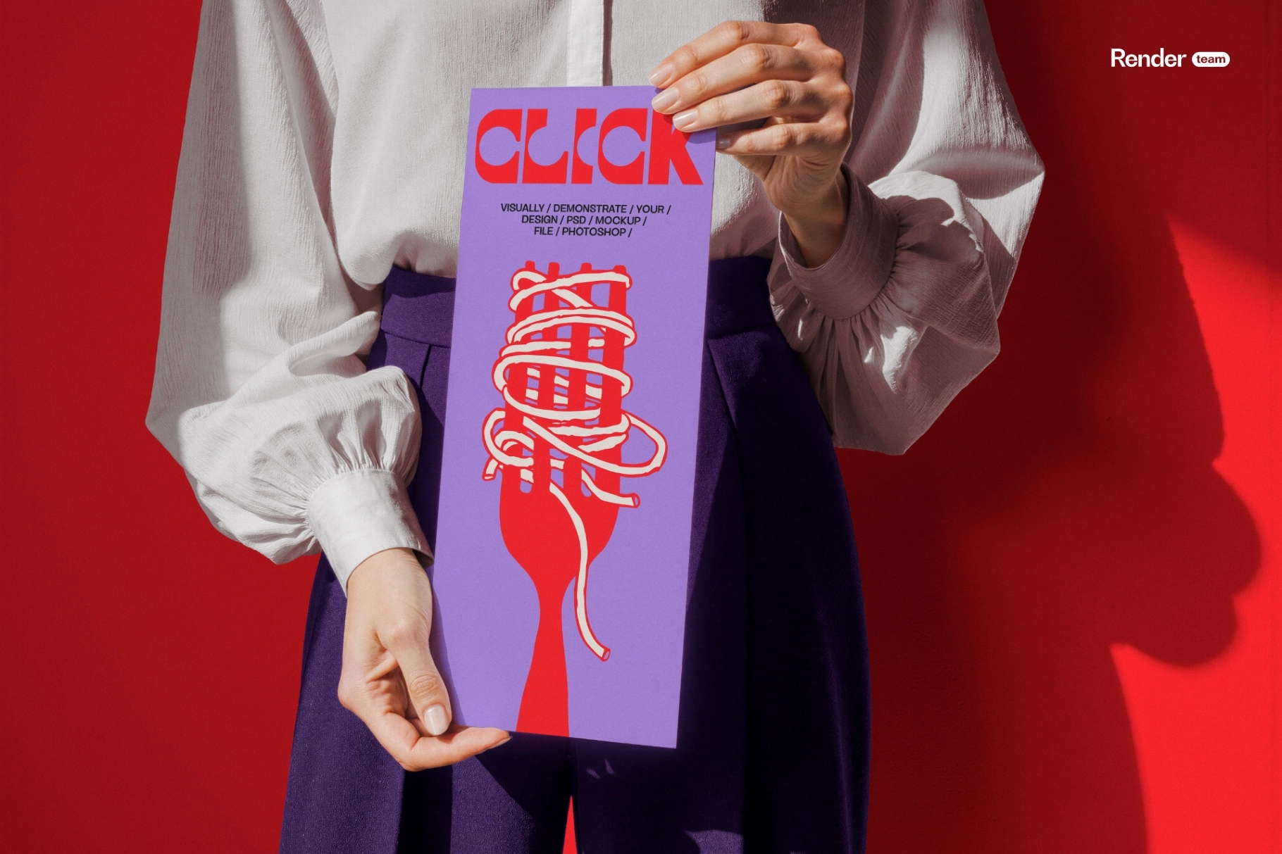 Hand Holding Menu Mockup